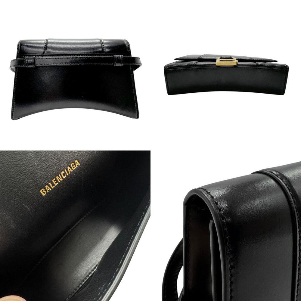Balenciaga Hourglass Leather Waist Bag Belt Black Gold - Picture 3 of 4